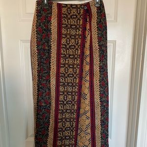 Patterned Wrap Skirt